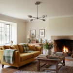 Load image into Gallery viewer, Mobilux Line Mid Century Gold Sputnik Chandelier - Geometric Brass Fixture