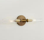 Afbeelding laden in galerijweergave, Bravira geribbelde glazen wandlamp - buis metalen lamp in klassieke afwerkingen