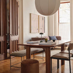 Afbeelding laden in galerijweergave, Alvian hanglamp - linnen kap met verstelbare hoogte voor gezellige eetkamer