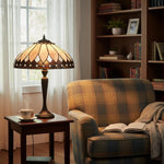 Afbeelding laden in galerijweergave, TF Brooklyn Tiffany-lamp Vitrail Mozaïek Tafellamp - Klassieke Art Deco-stijl voor de woonkamer