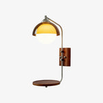 Afbeelding laden in galerijweergave, Afterglow Moderne Zonsondergang Wandlamp – Dubbele Glazen Kap Ontwerp met Houtstructuur Voet