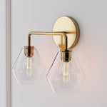 Load image into Gallery viewer, Merin Metal & Glass Sculptural Wall Sconce for Vanity & Bathroom