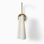 Load image into Gallery viewer, Orovia Sleek Wall Sconce – Ceramic Glass & Metal Champagne Brass