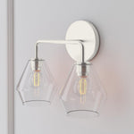 Load image into Gallery viewer, Merin Metal & Glass Sculptural Wall Sconce for Vanity & Bathroom