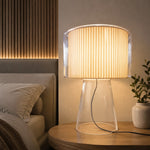 Bild in die Galerieansicht laden, Natural Glass Table Lamp With Fabric Shade