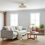 Cargar imagen en el visor de la galería, Lámpara de techo moderna de vidrio con montaje empotrado Vega - Globo tintado champán para pasillo