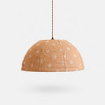 Cargar imagen en el visor de la Galería, Wabi-sabi polka dot linen pendant light on a light background