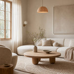 Cargar imagen en el visor de la Galería, Polka dot linen pendant light in a bright natural living room