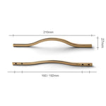 Load image into Gallery viewer, Curved Cabinet Handles – Minimalist Black Gold Cabinet Door Handle Set