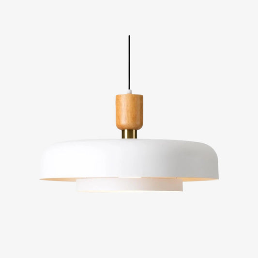 Orbulis Wood Grain Circular Pendant Light – Modern Minimalist Hanging Lamp for Kitchen Island and Foyer