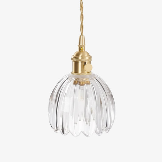 Blossix Elegante Kunst Pendelleuchte - Glasblumenschirm-Design für Wohn- oder Esszimmer N24