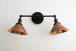 Load image into Gallery viewer, Conique Industrial Double Arm Wall Light for Bathroom & Vanity