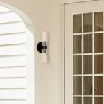 Load image into Gallery viewer, Rivora Ribbed Glass Double Wall Lamp Modern Accent for Hallway & Bathroom