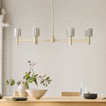 Load image into Gallery viewer, Galvia Champagne Bronze 6-Light Chandelier - Metal Adjustable