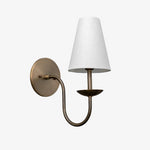 Load image into Gallery viewer, Curva Metal White Linen Sconce - Classic Brass Wall Light for Bedrooms