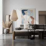 Load image into Gallery viewer, Zalen Floor Lamp - Layered Linen Pendant Design Aged Brass-Metal Lamp for Living Room