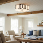 Afbeelding laden in galerijweergave, Kelsar Art Deco Tiffany Plafondlamp – Geometrische Glas-in-lood Opbouwlamp voor Woonkamer