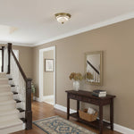 Afbeelding laden in galerijweergave, TF Vintora Moderne Opbouw Plafondlamp – Geribbeld Glas en Metalen Rand voor Keukens of Gangen