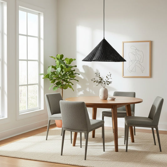 Wickara Natuurlijke Rotan Geweven Hanglamp – Boho-Chic Hanglamp voor Woon- en Eetkamer
