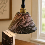 Carica l'immagine nella visualizzazione Galleria, Close-up fabric shade texture and brass/wood hardware