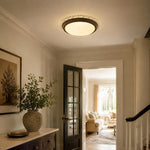 Cargar imagen en el visor de la Galería, Flush mount ceiling fan light installed in a hallway