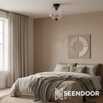 Load image into Gallery viewer, Vintage Eloise Milk Glass Flush Mount Ceiling Light - Vintage Charm Soft Glow