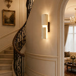 Załaduj obraz do przeglądarki galerii, Travertine wall lamp installed beside a staircase wall