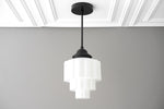 Afbeelding laden in galerijweergave, Geotower glazen hanglamp - elegante woningverlichting