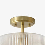 Afbeelding laden in galerijweergave, Calliope geribbelde heldere glazen plafondlamp flush