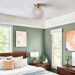 Load image into Gallery viewer, Pelviona Modern Ribbed Glass Pendant - Frosted & Brass Ceiling Light Add Timeless Charm to Your Space