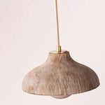 Cargar imagen en el visor de la Galería, Natural Wabi Sabi Wood & Glass Pendant Lamp