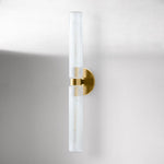 Load image into Gallery viewer, Rivora Double-Short Fluted Glass Modern Wall Light – Twin Bar Accent for Hallway & Patio