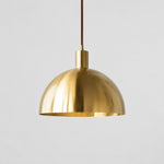 Load image into Gallery viewer, Bright brass half dome pendant 30 cm