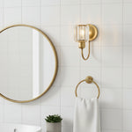 Cargar imagen en el visor de la galería, Aplique de Pared Tracian - Brazo Curvado con Pantalla de Vidrio o Lino para Dormitorio