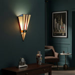 Afbeelding laden in galerijweergave, TF Sorenia Art Deco glas-in-lood wandlamp – met de hand geslepen glazen wandkandelaar voor woonkamer