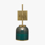 Load image into Gallery viewer, Helvo Vintage Metal Single Sconce - Green Glass Wall Light for Home Decor