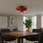 Afbeelding laden in galerijweergave, Veleora Bauhaus Drievoudige Kleurrijke Ronde Macaron Plafondlamp - Modern Metalen Ontwerp voor Woonkamers