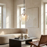 Afbeelding laden in galerijweergave, Lirra Handgeblazen Glazen Hanglamp – Industriële Stijl voor Woonkamers en Entrees U11