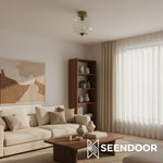 Load image into Gallery viewer, Vintage Eloise Milk Glass Flush Mount Ceiling Light - Vintage Charm Soft Glow