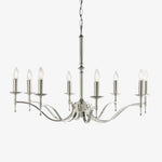 Cargar imagen en el visor de la Galería, Candelabro de Latón y Níquel Tela – Lámpara Elegante de Múltiples Luces para Vestíbulos y Cocinas