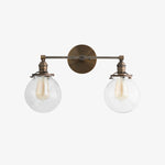 Afbeelding laden in galerijweergave, Lumio Globe glazen globe kaptafelverlichting - moderne tweelichts badkamerwandlamp