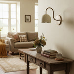 Load image into Gallery viewer, Curva Metal Industrial Wall Sconce - Curved Brass Arm - Hammered Dome Light Fixture