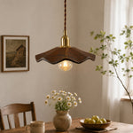 Carica l'immagine nella visualizzazione Galleria, dark walnut lotus pendant light in dining room
