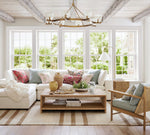 Afbeelding laden in galerijweergave, Auria met de hand geblazen glazen metalen kroonluchter - hedendaags messing ontwerp