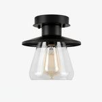 Load image into Gallery viewer, black vintage glass ceiling light