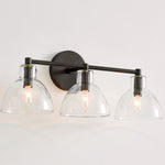 Afbeelding laden in galerijweergave, Glavira gerecyclede glazen dubbele wandlamp - binnen messing wandverlichting