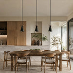 Załaduj obraz do przeglądarki galerii, Black walnut pendant light in a hallway setting