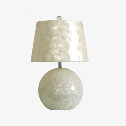 Beamira Lampe de Table en Mica Coquille Naturelle – Artisanale pour Chambre ou Salon