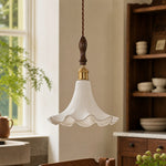 Load image into Gallery viewer, Cazelle French Vintage Flower Pendant Light – Retro Floral Hanging Lamp for Bedroom and Entryway