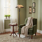 Afbeelding laden in galerijweergave, TF Brooklyn Geometrische Art Deco Tiffany Vloerlamp – Glas-in-lood Lampenkap en Satijn Zwarte Voet voor Woonkamer